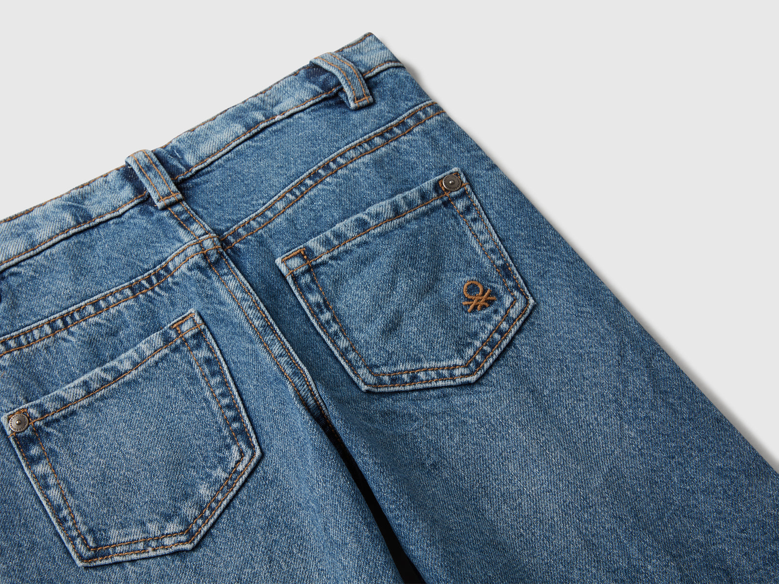 Jeans wide fit con risvolto da bimba blu 3 | Benetton Outlet