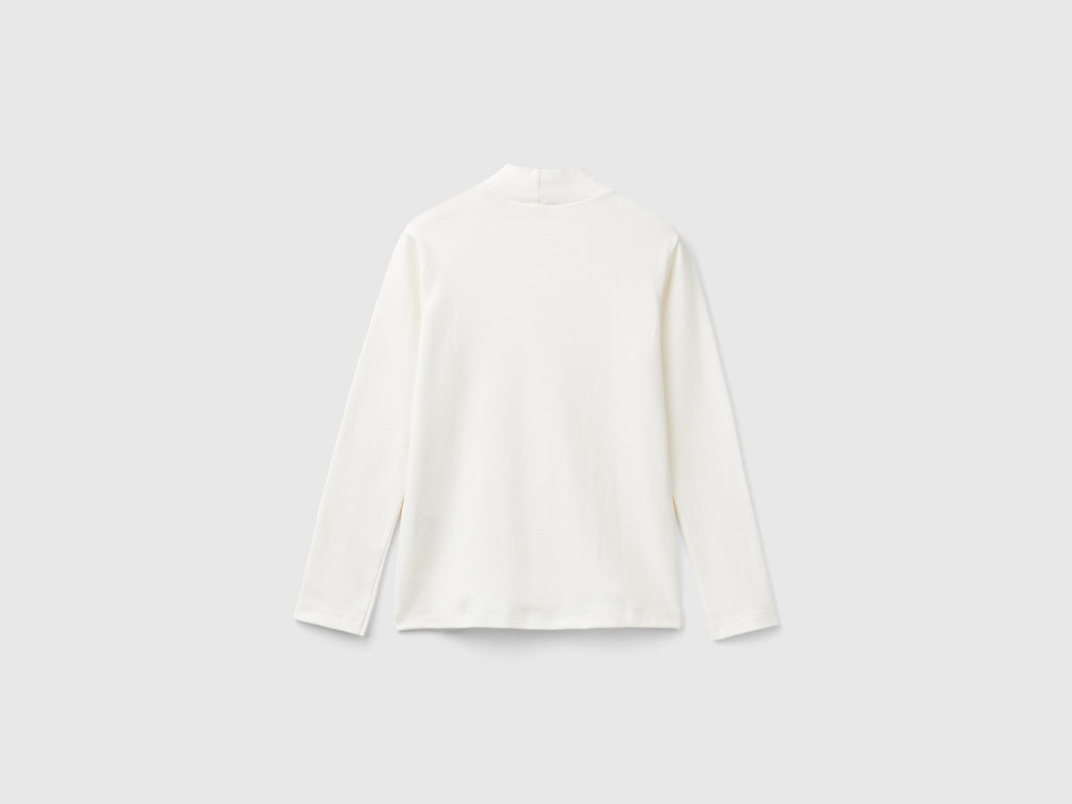 T-shirt lupetto a costine