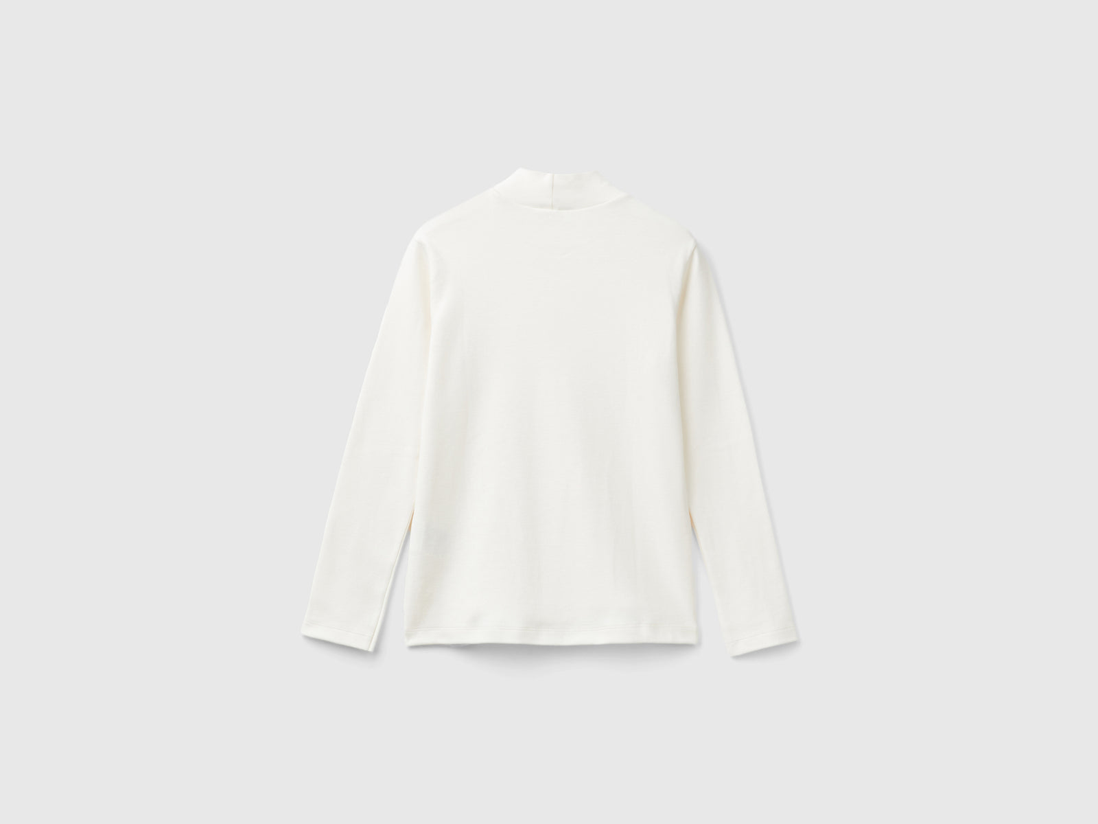 T-shirt lupetto a costine da bambino bianco panna 2 | Benetton Outlet