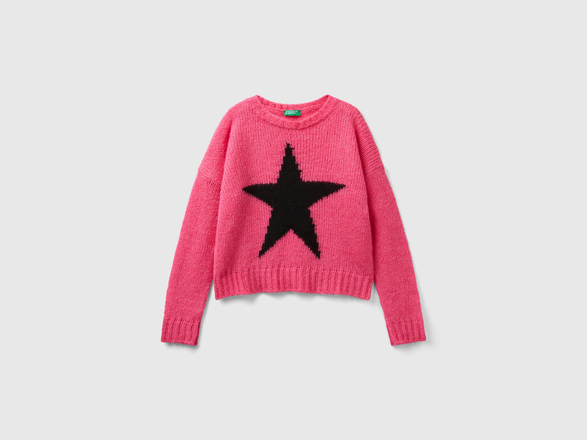 Maglione con intarsio stella