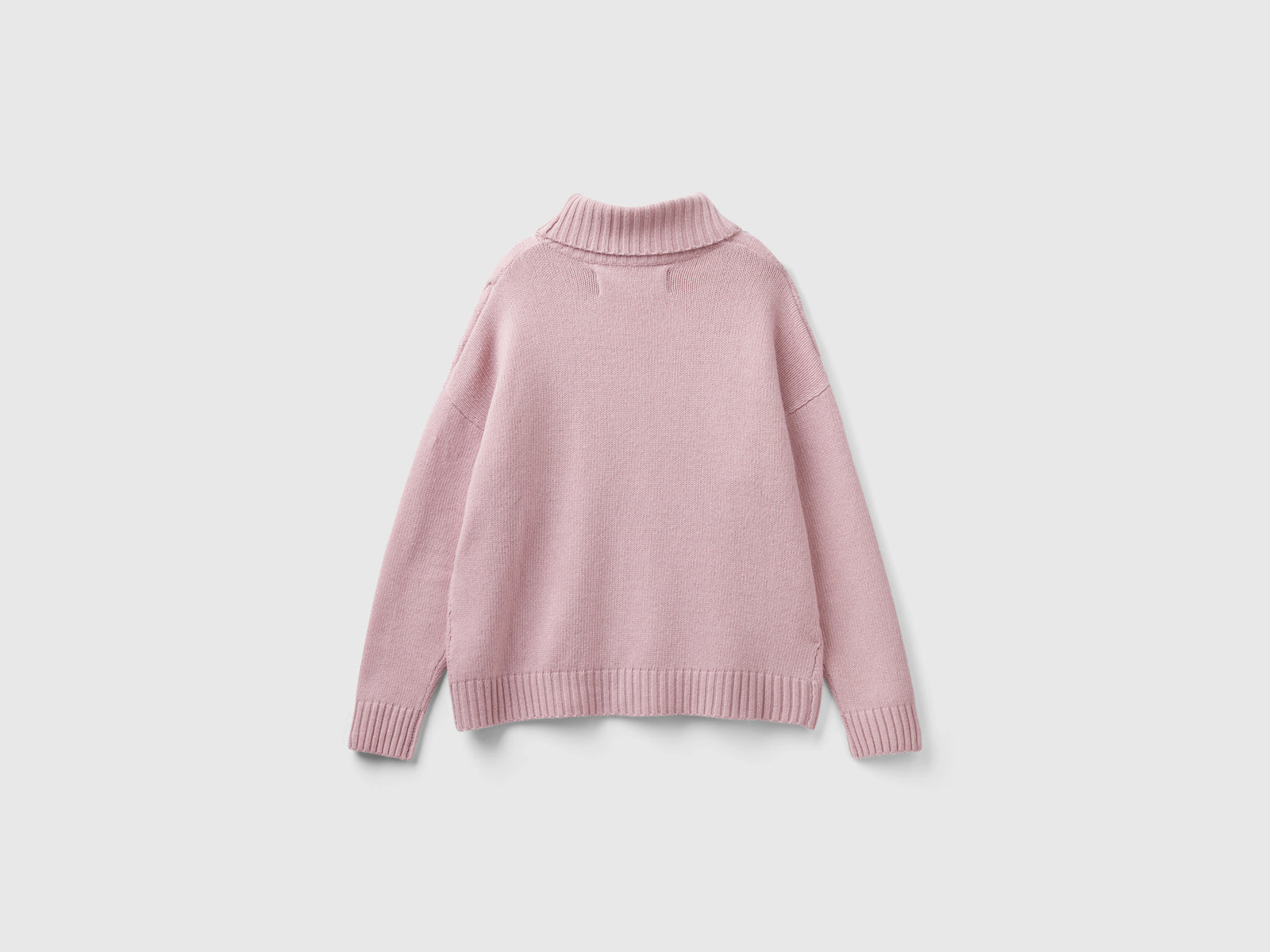 Dolcevita con trecce da donna rosa tenue 2 | Benetton Outlet