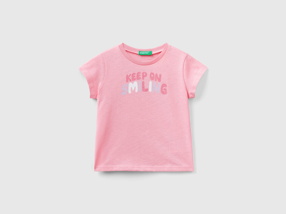 T-shirt in cotone bio con glitter