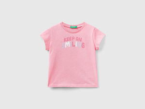 T-shirt in cotone bio con glitter