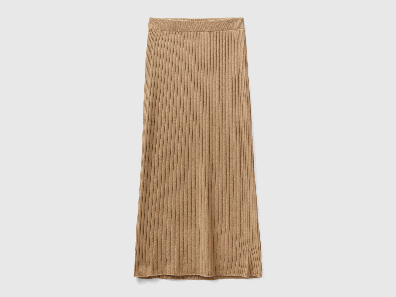 Gonna a tubino in maglia da donna cammello | Benetton Outlet