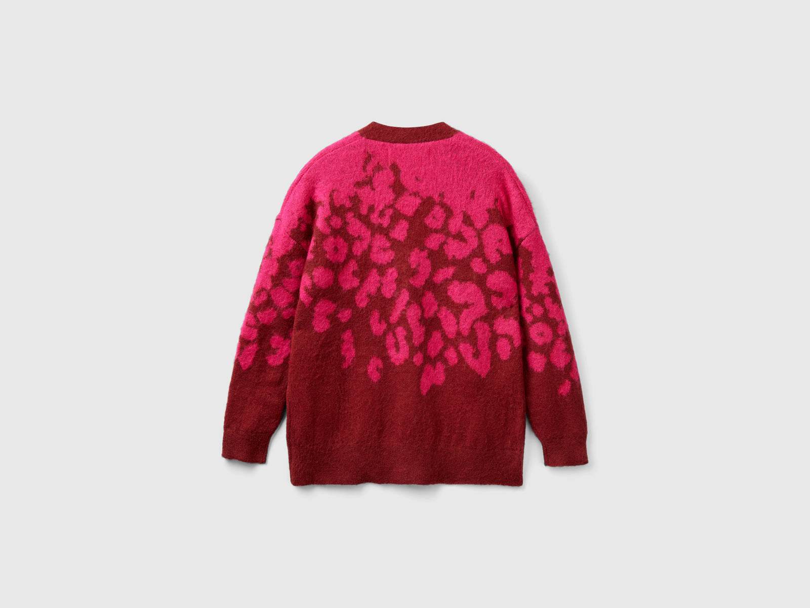Cardigan animalier in misto mohair da donna rosso 2 | Benetton Outlet