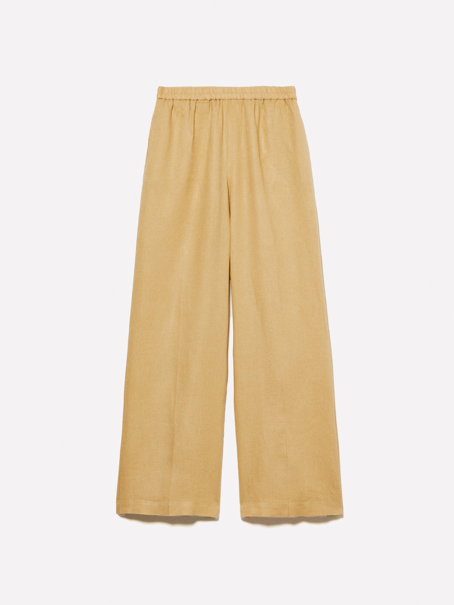 Flare fit trousers in 100% linen da donna senape | Sisley Outlet