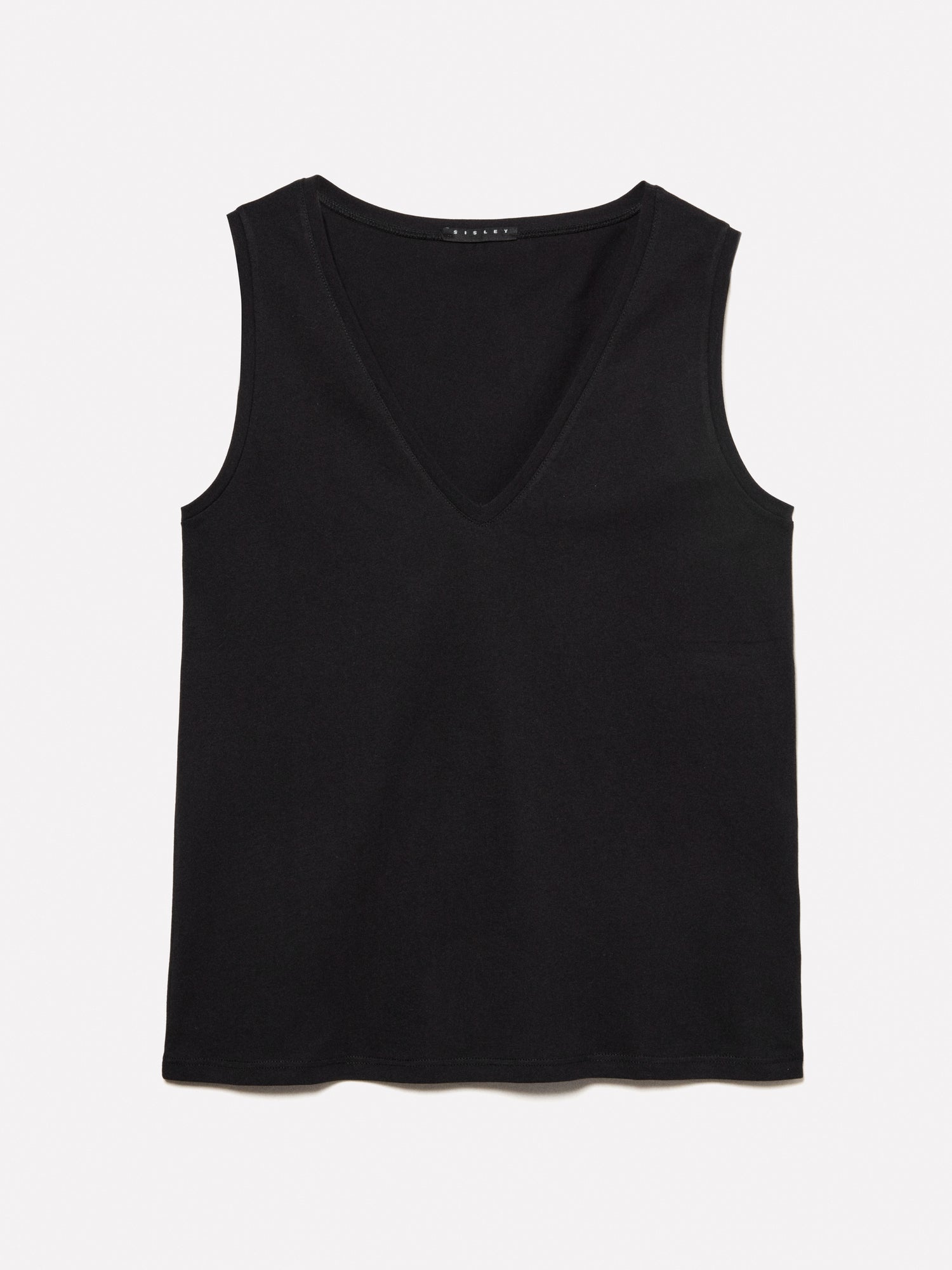 Canotta con scollo a V da donna nero | Sisley Outlet