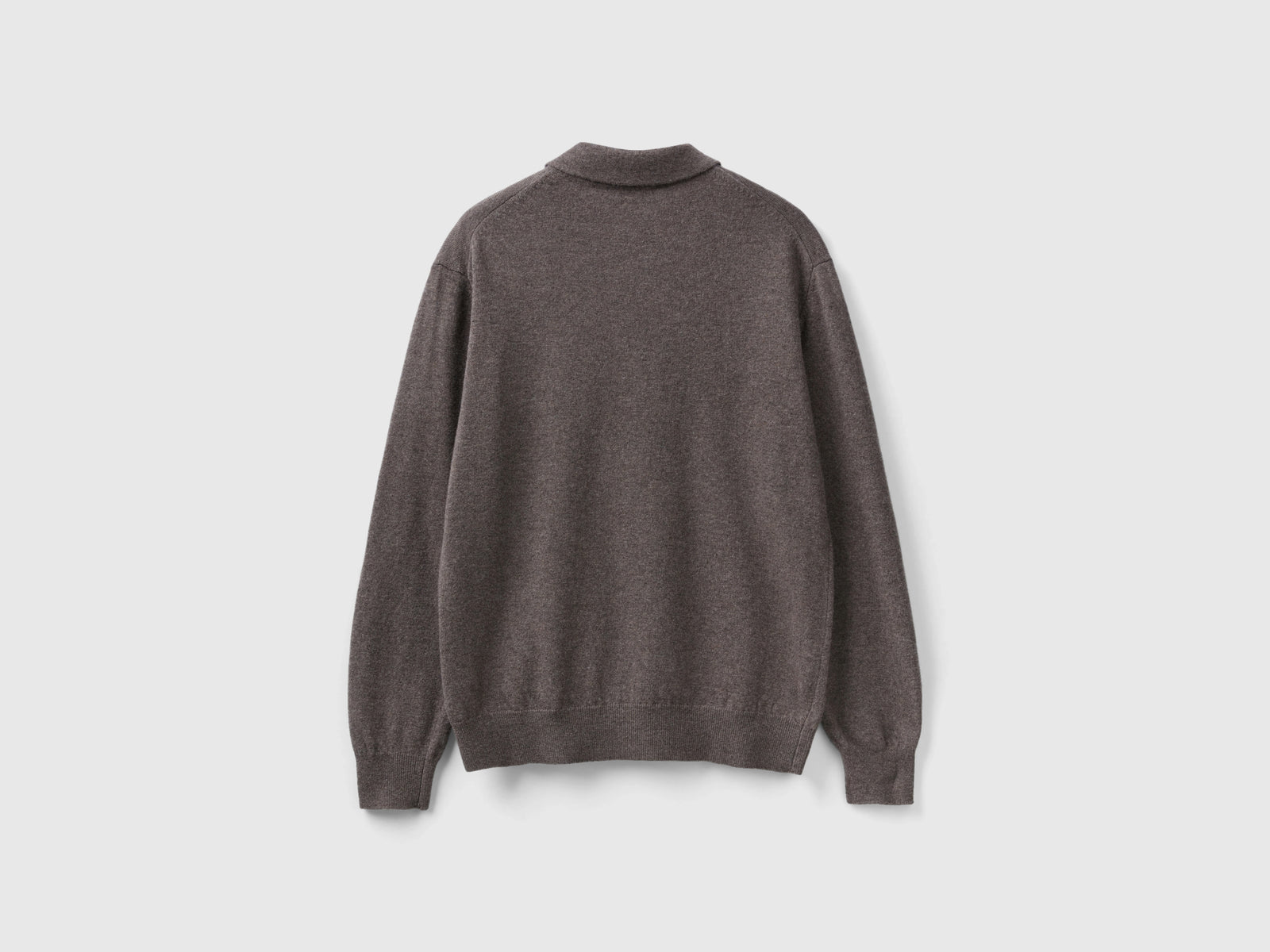 Polo in pura lana Merino da uomo marrone 2 | Benetton Outlet