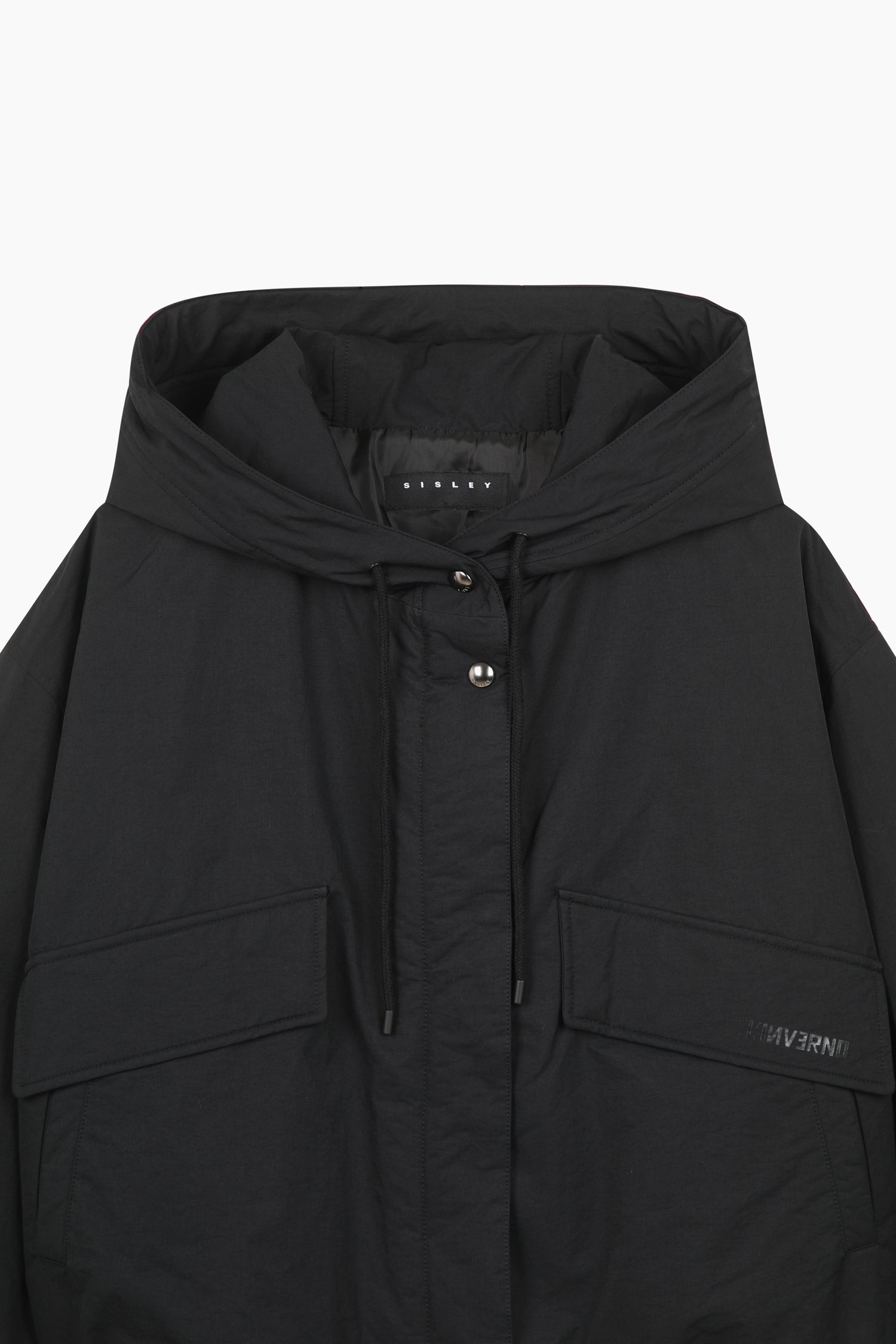 Giubbotto over con cappuccio da donna nero 3 | Sisley Outlet