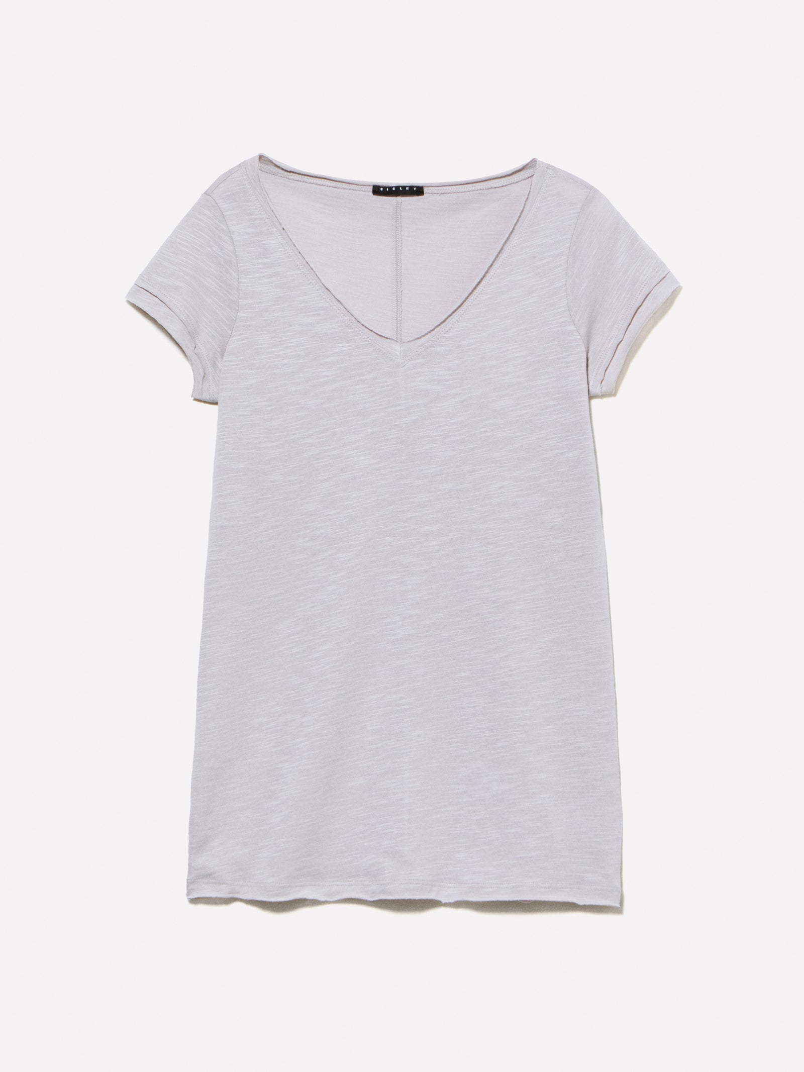 T-shirt con scollo a V da donna grigio chiaro | Sisley Outlet