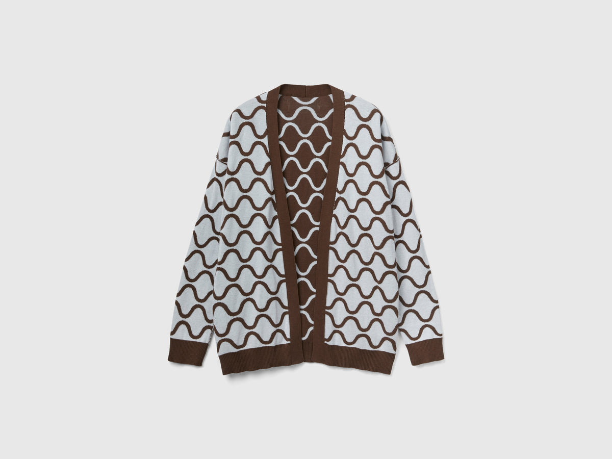 Cardigan reversibile con motivo onde