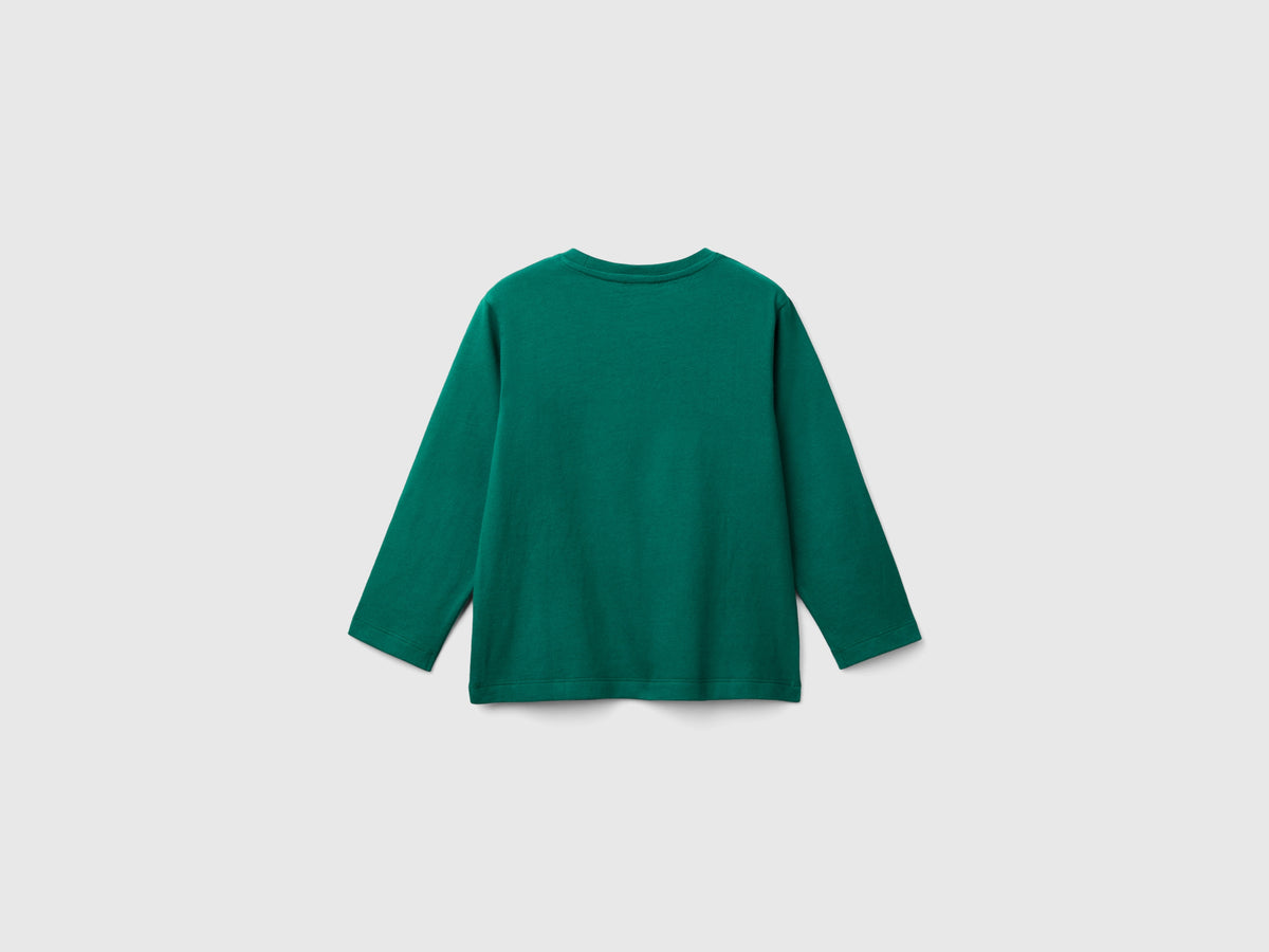 T-shirt con ricamo logo in cotone bio