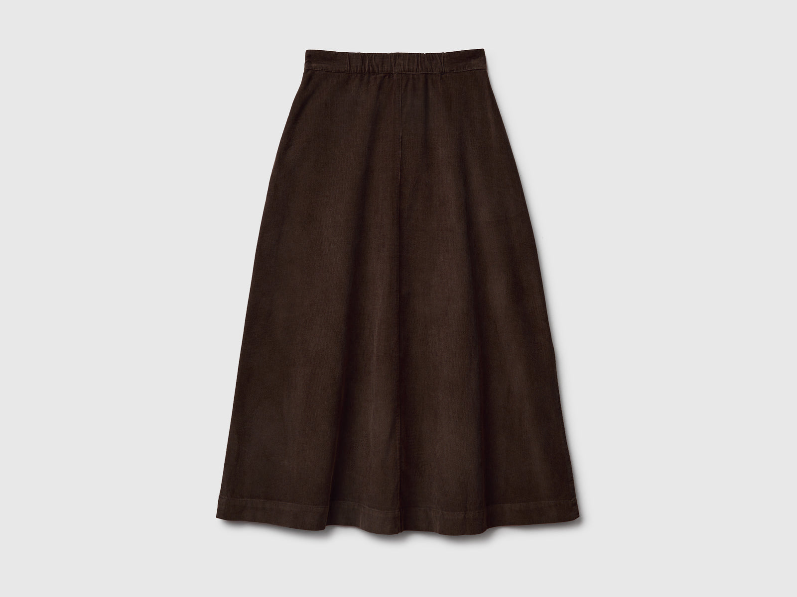 Gonna midi in velluto da donna marrone scuro 2 | Benetton Outlet