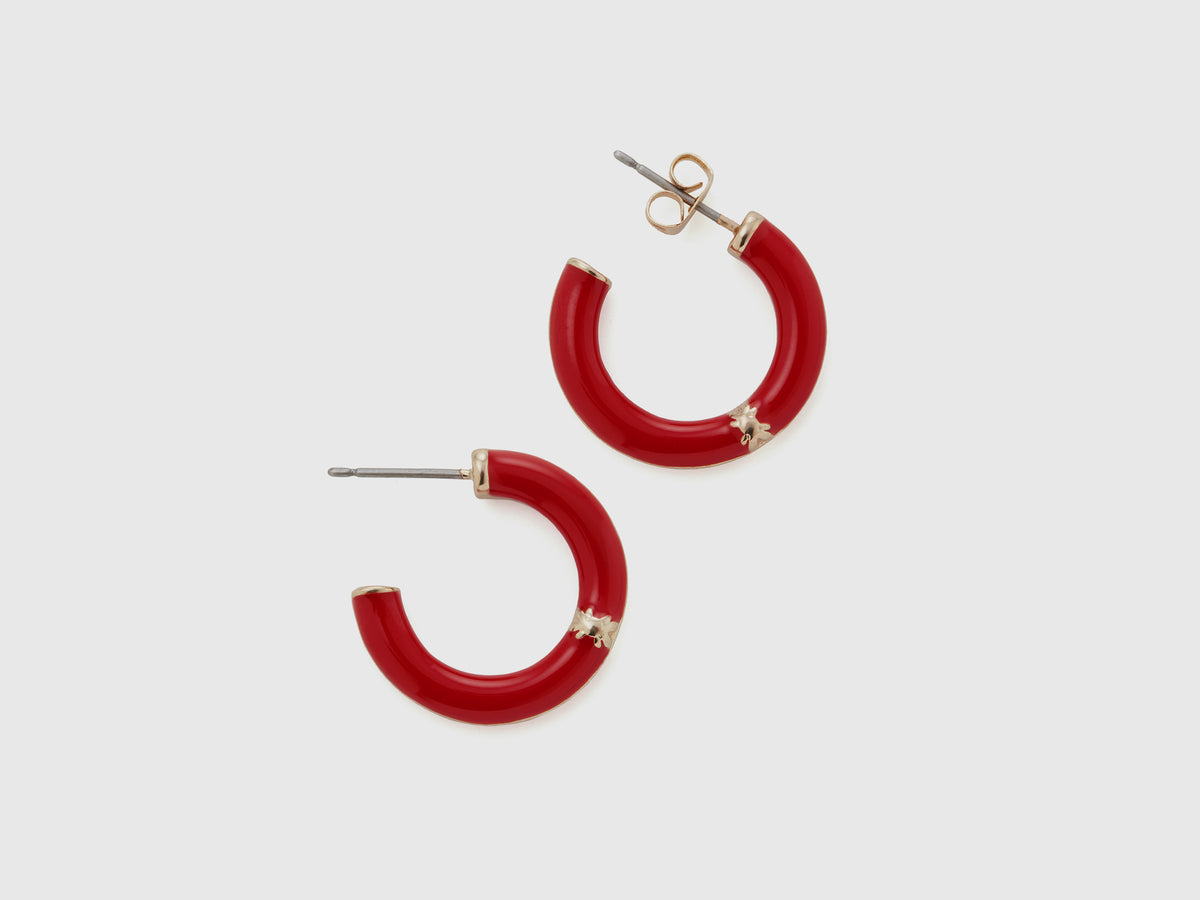 Orecchini a semicerchio rosso