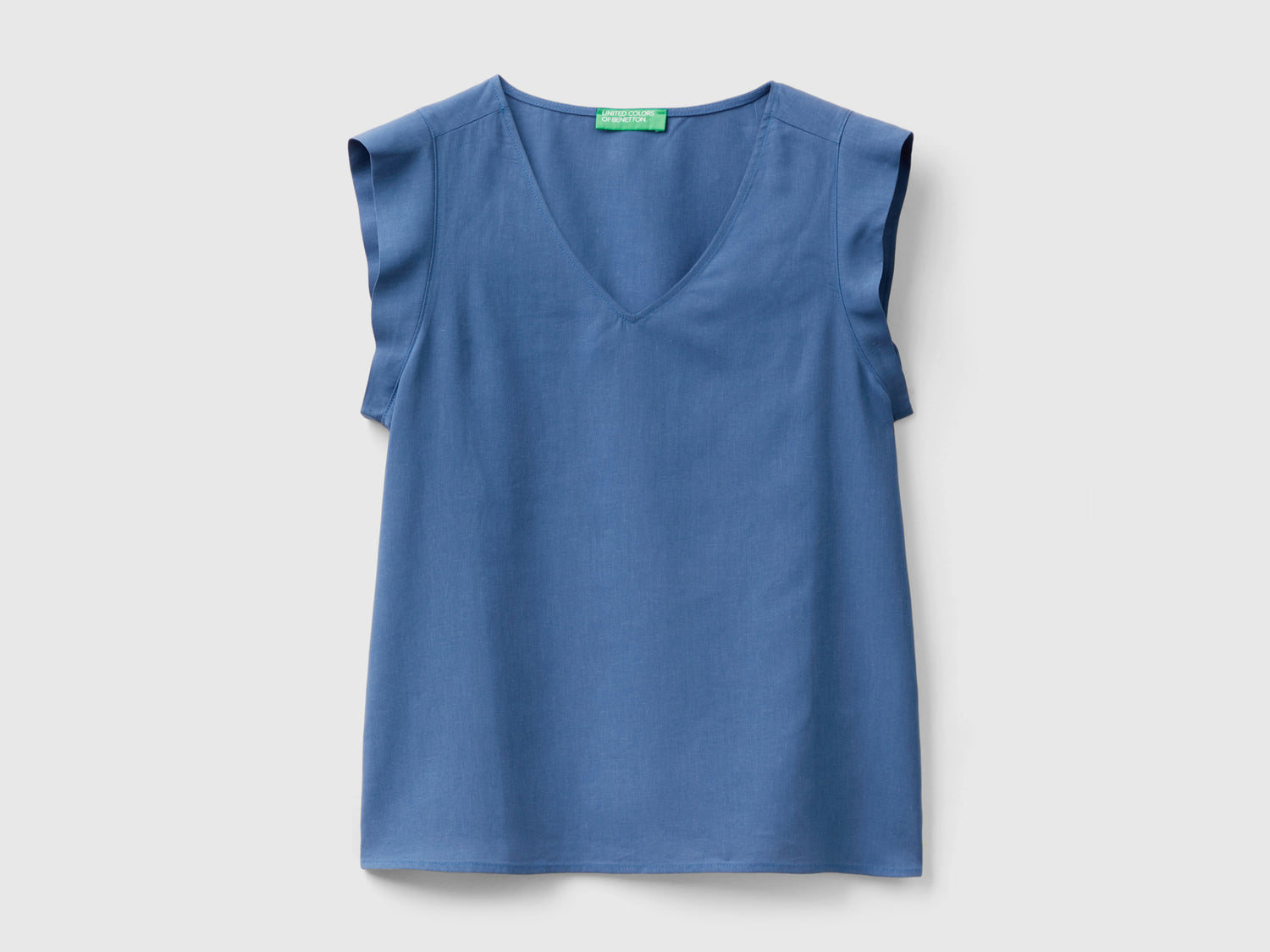 Blusa con scollo a V da donna avio | Benetton Outlet