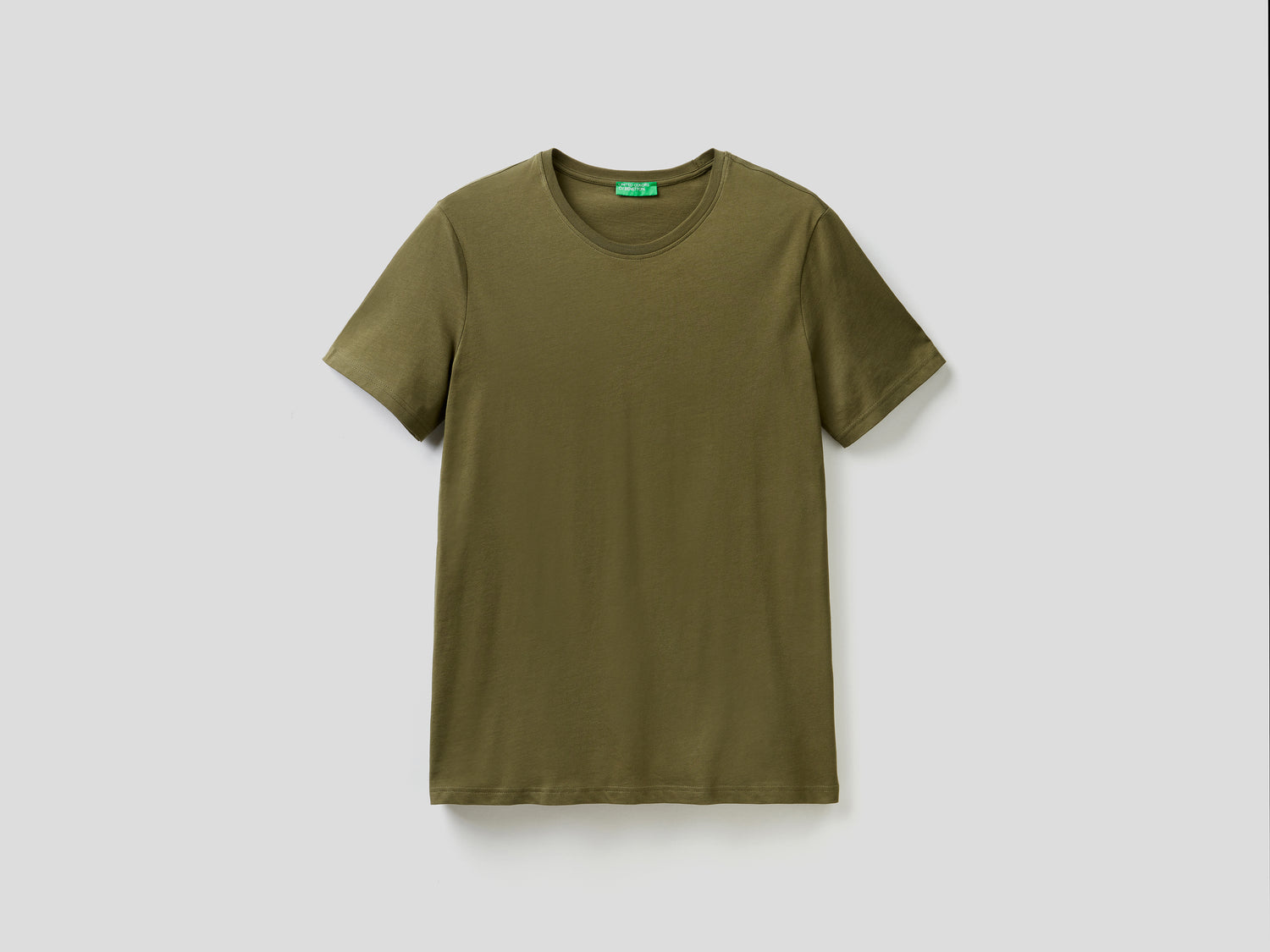 T-shirt manica corta da uomo verde militare | Benetton Outlet