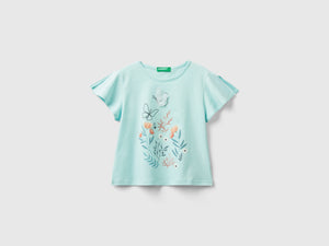 T-shirt con stampa e tulle