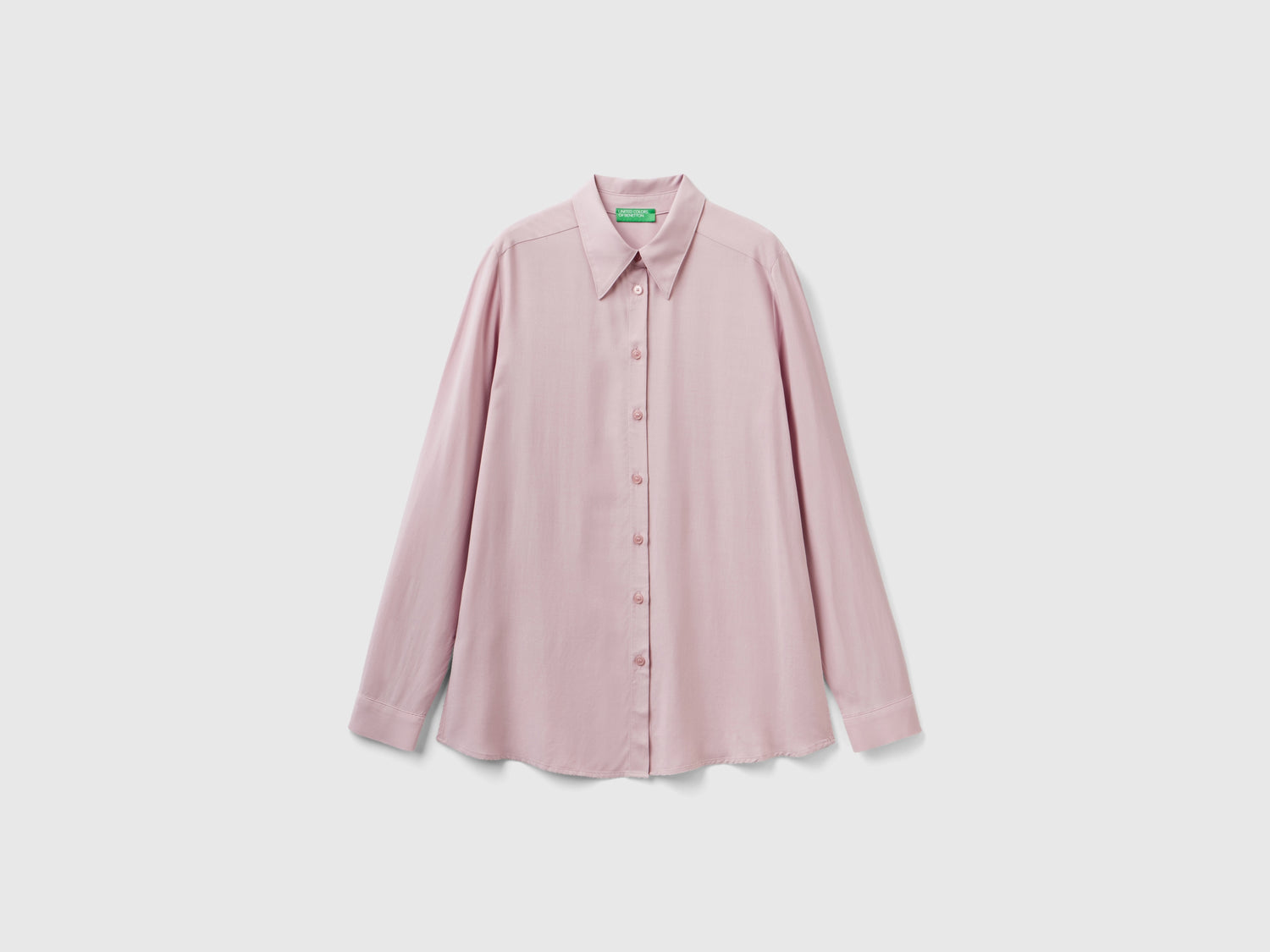 Camicia regular fit in viscosa da donna rosa tenue | Benetton Outlet