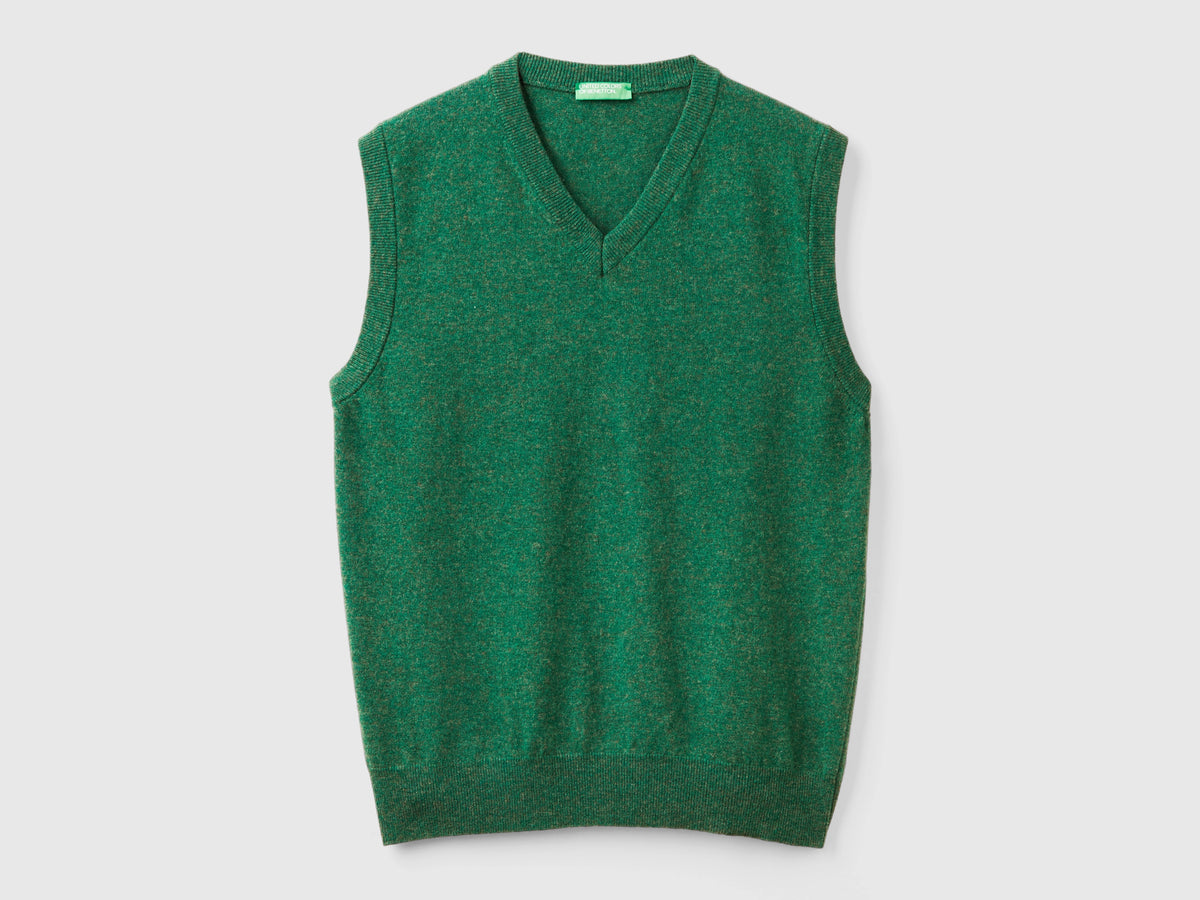 Gilet mélange in pura lana Merino