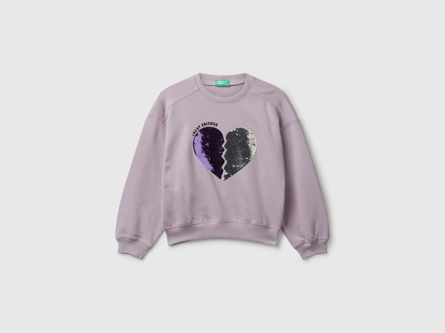 Felpa con paillettes da bambina lavanda | Benetton Outlet