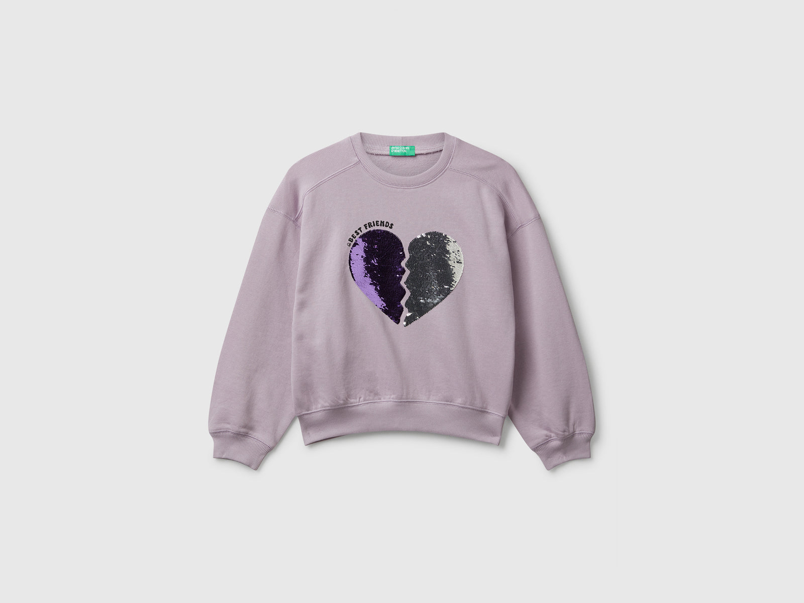 Felpa con paillettes da bambina lavanda | Benetton Outlet