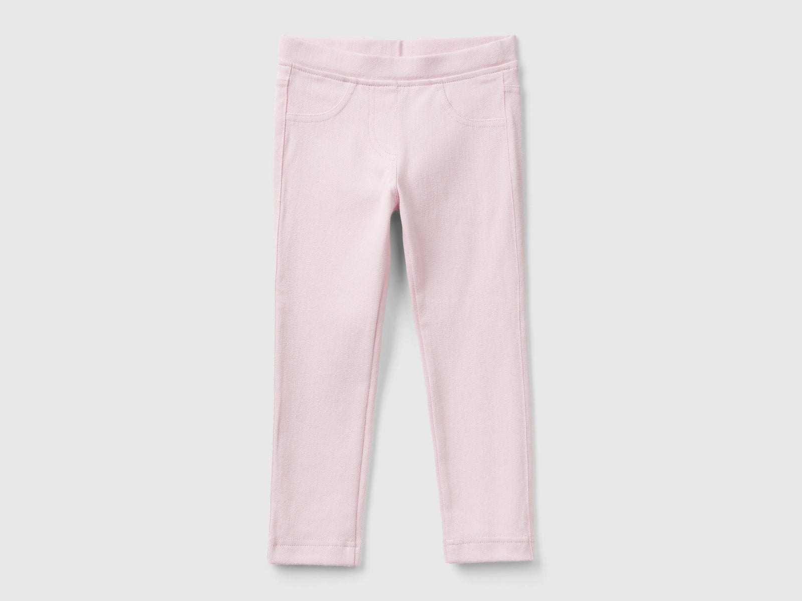 Pantaloni in felpa super stretch da bimba rosa | Benetton Outlet