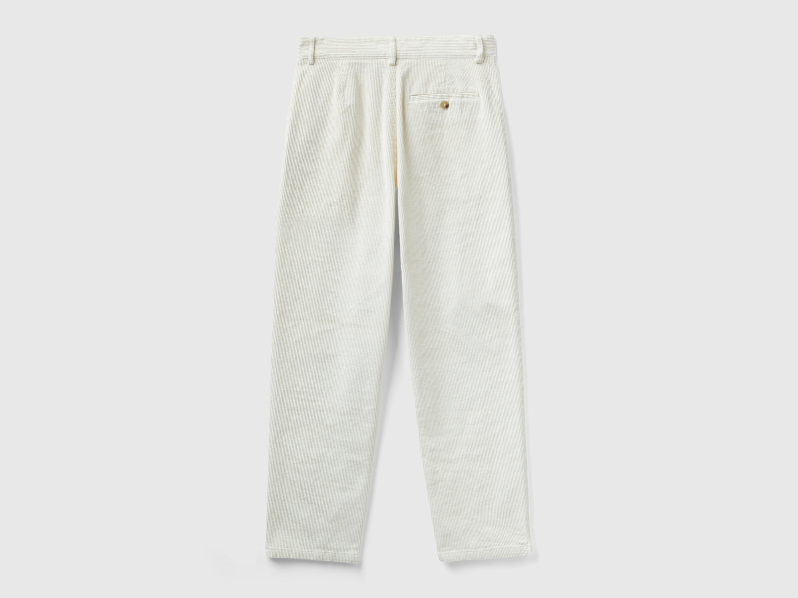 Pantaloni morbidi in velluto a coste da donna bianco panna 2 | Benetton Outlet