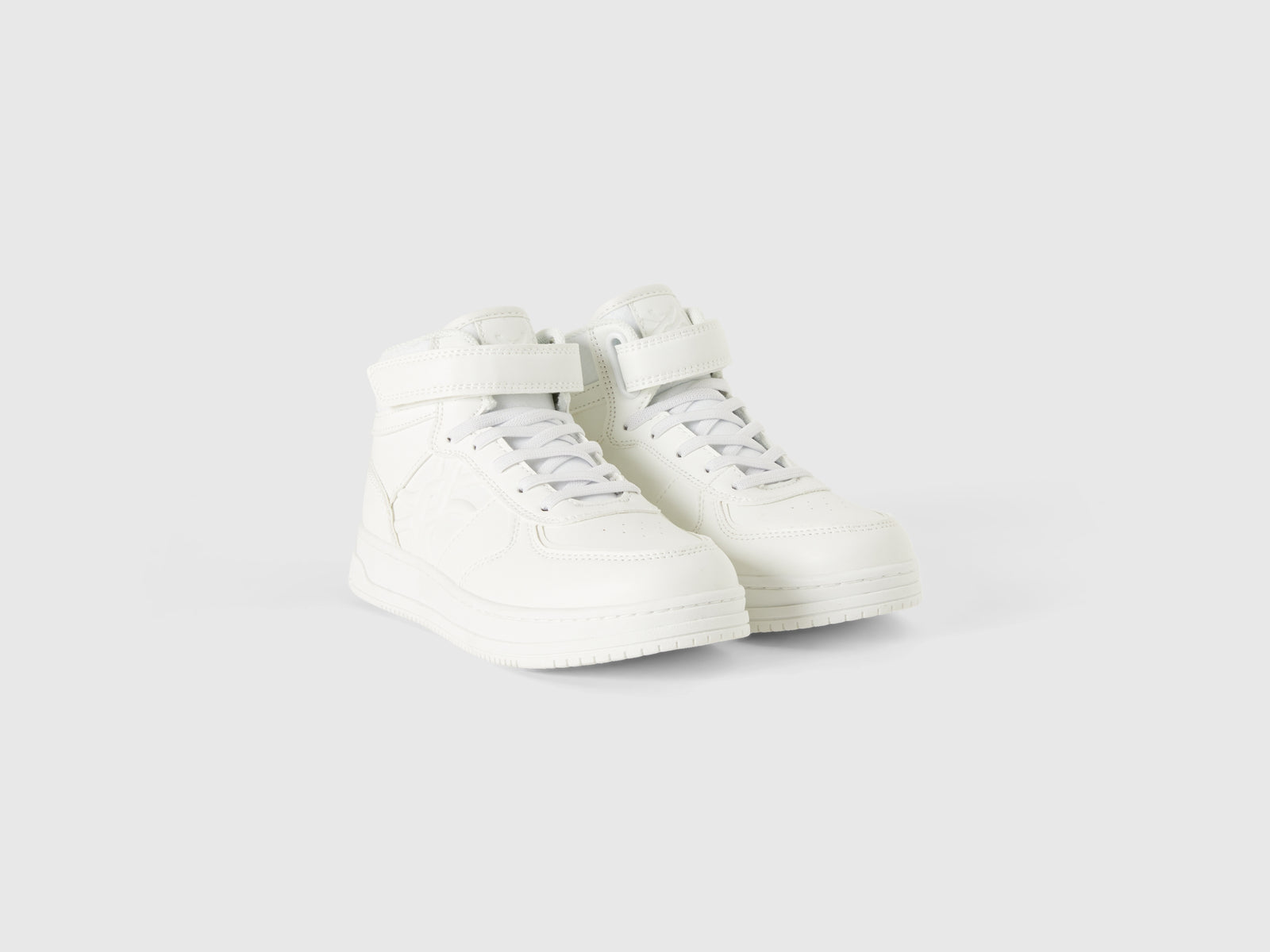 Sneakers alte con logo da bambino bianco 3 | Benetton Outlet