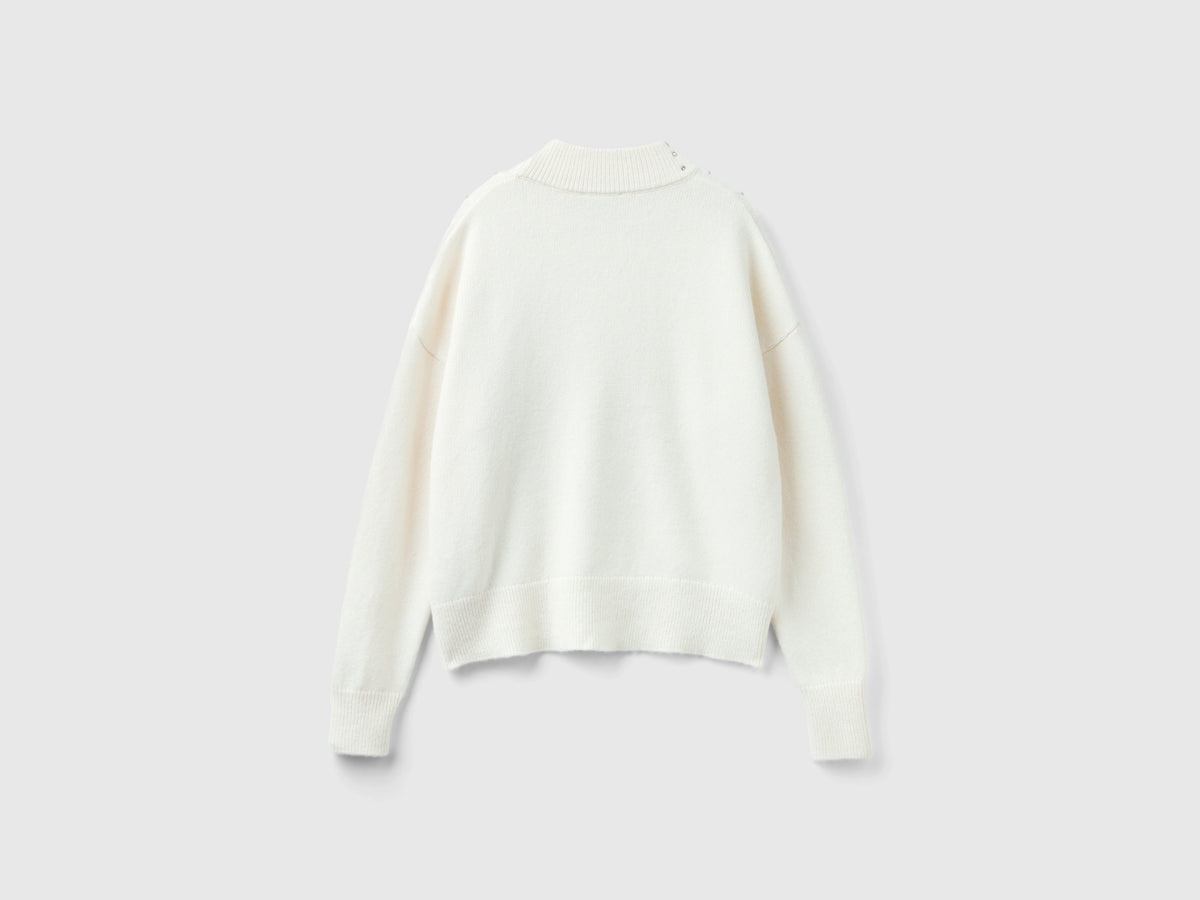 Rhinestone mock-neck top
