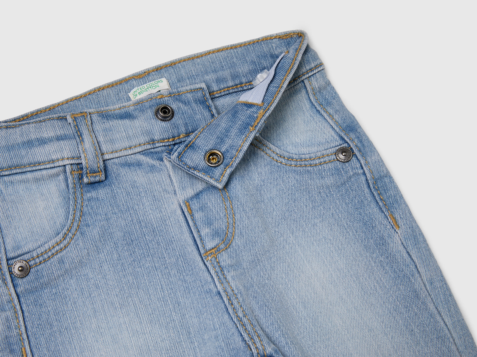 Jeans stretch da neonato azzurro 3 | Benetton Outlet