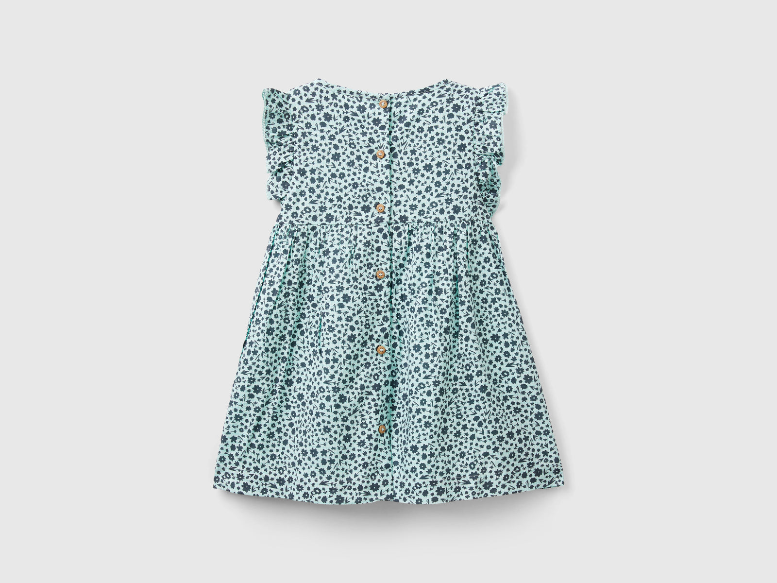 Abito a fiori in misto viscosa da bimba azzurro 2 | Benetton Outlet