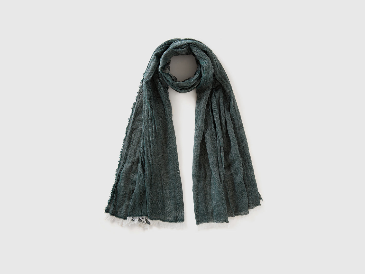 Sciarpa in misto cotone riciclato da uomo verde oliva | Benetton Outlet