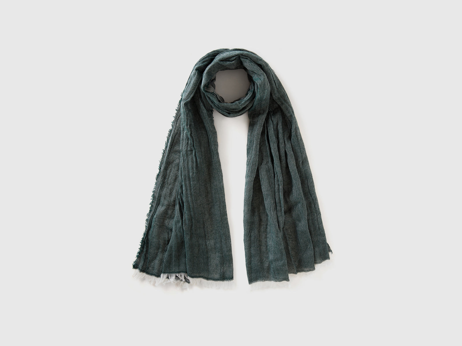 Sciarpa in misto cotone riciclato da uomo verde oliva | Benetton Outlet