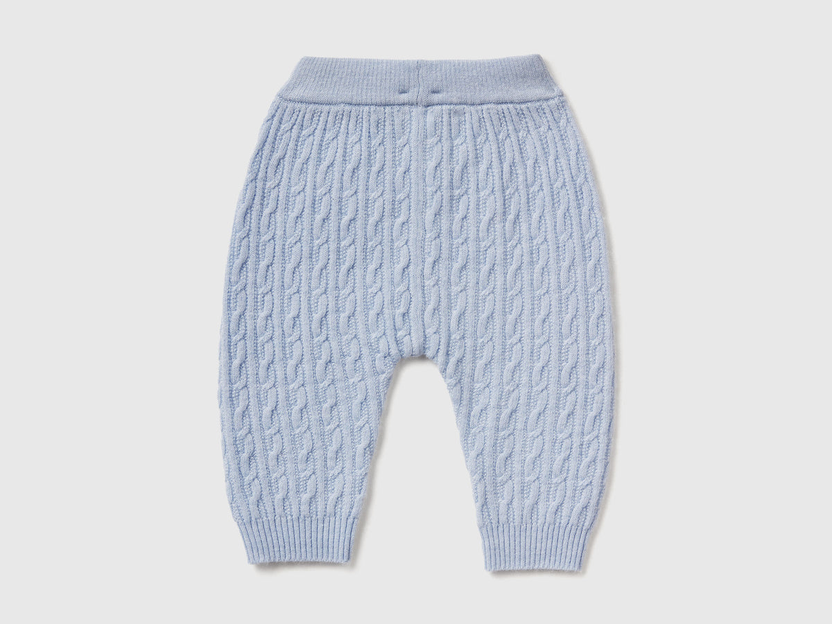 Pantaloni con trecce in misto lana