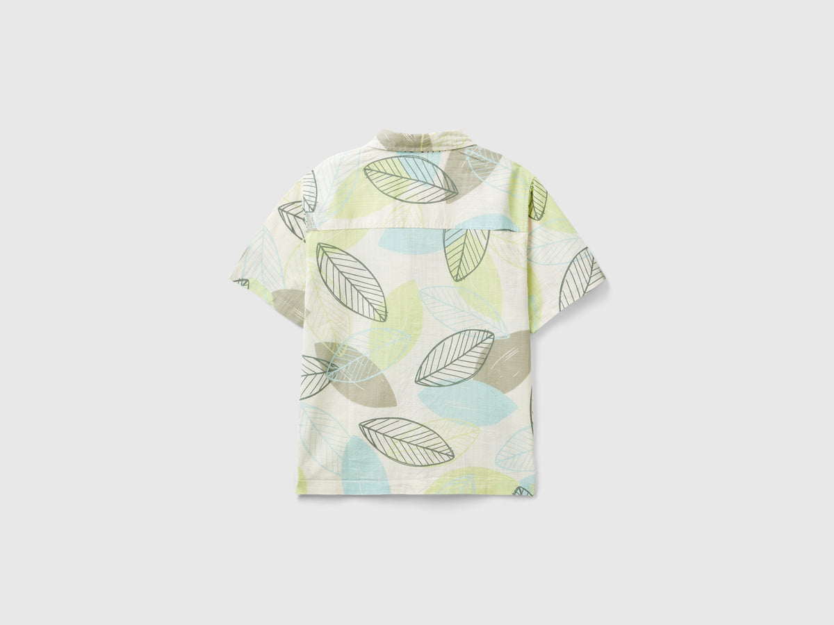 Camicia con stampa foglie
