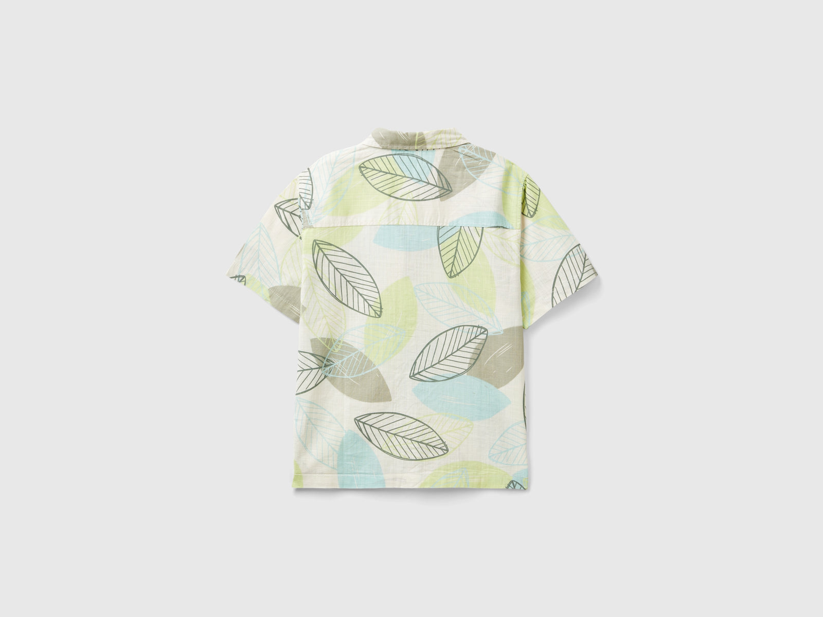 Camicia con stampa foglie da bambino bianco panna 2 | Benetton Outlet