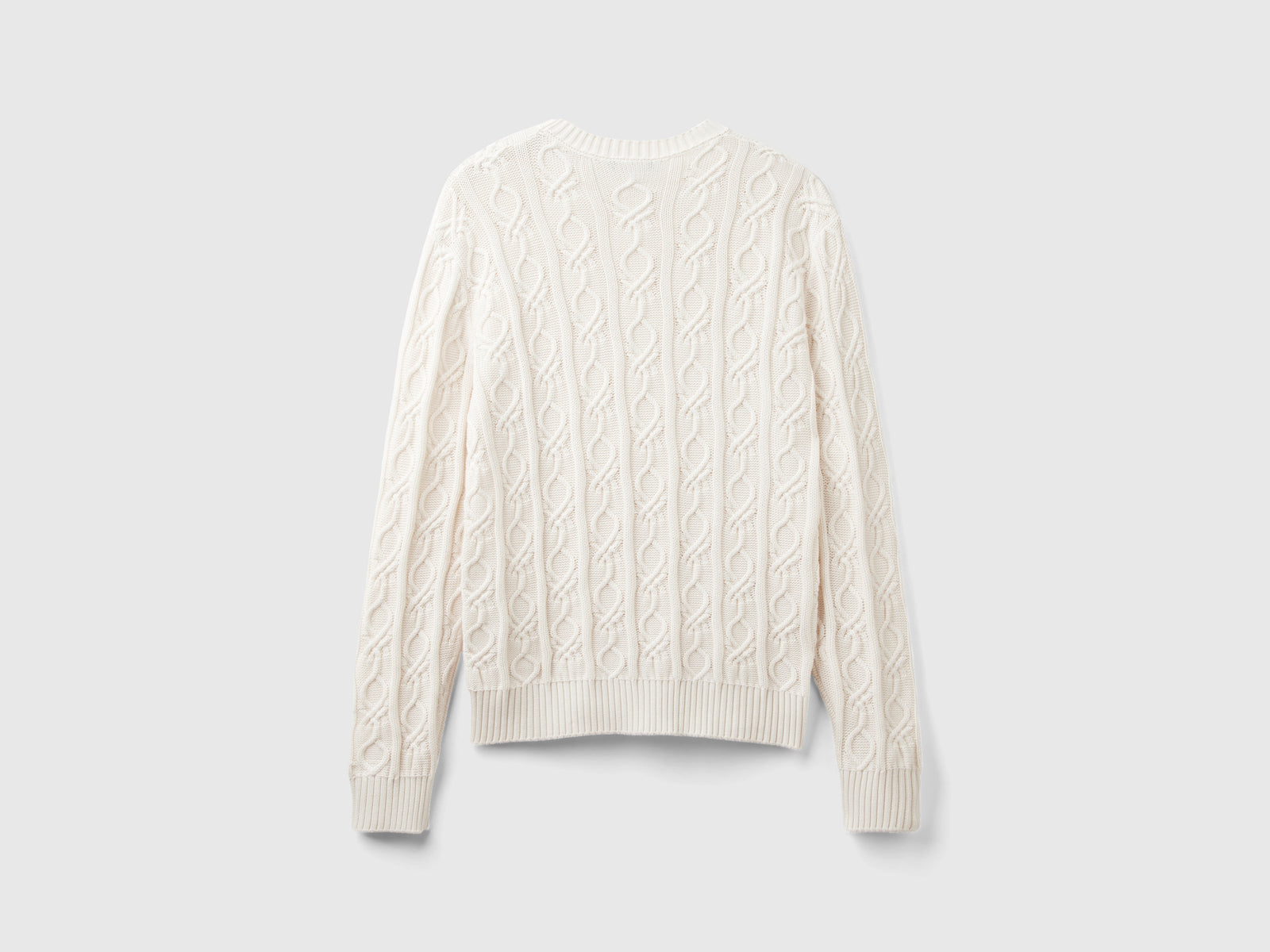 Maglione Monogram 100% cotone da uomo bianco panna 2 | Benetton Outlet