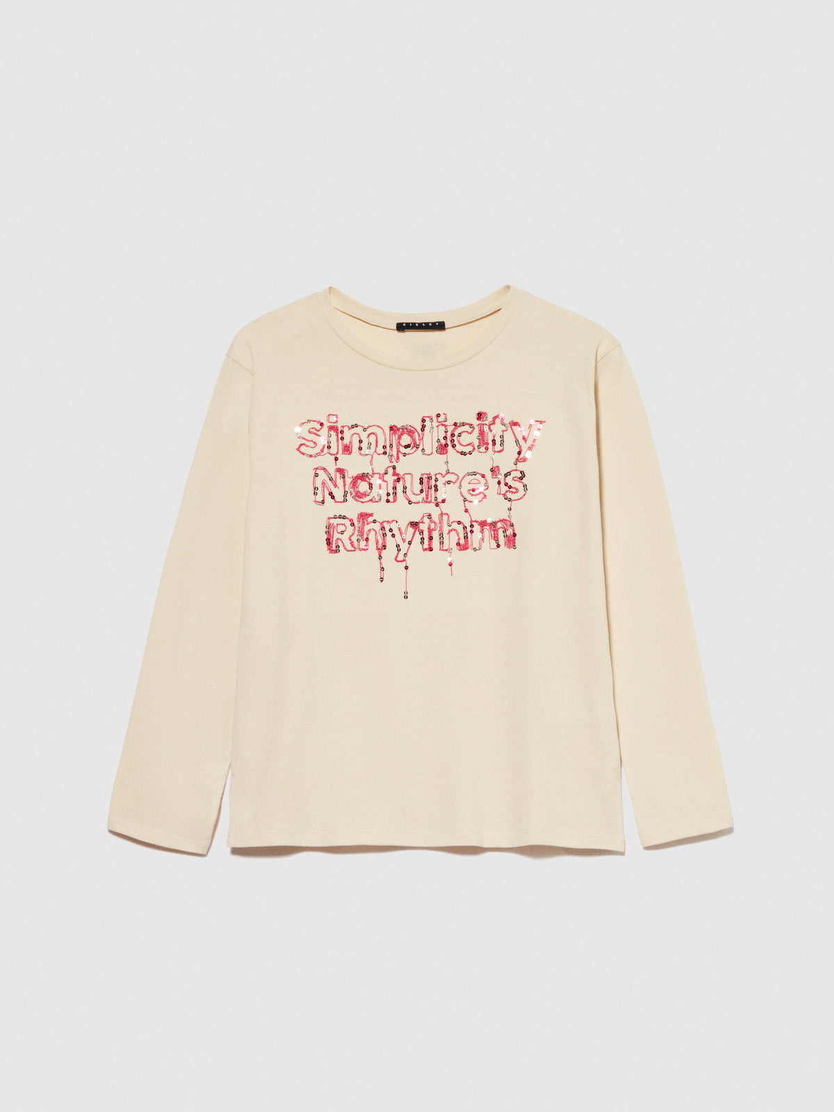 T-shirt con ricamo e paillettes