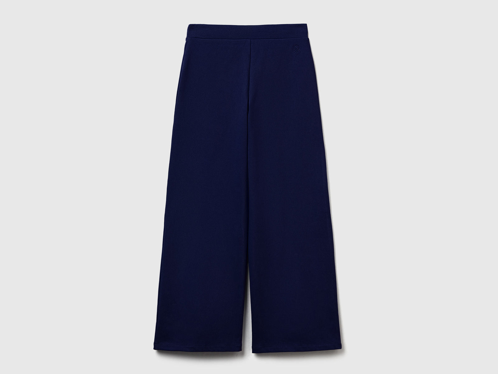 Pantaloni ampi in cotone stretch da bambina blu scuro | Benetton Outlet