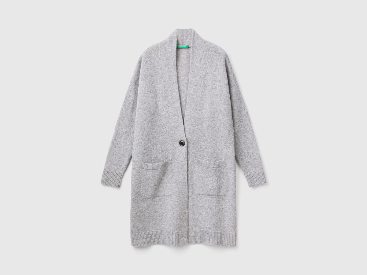 Cardigan lungo in pura lana Shetland