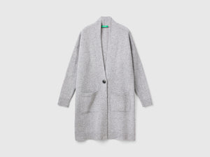 Cardigan lungo in pura lana Shetland