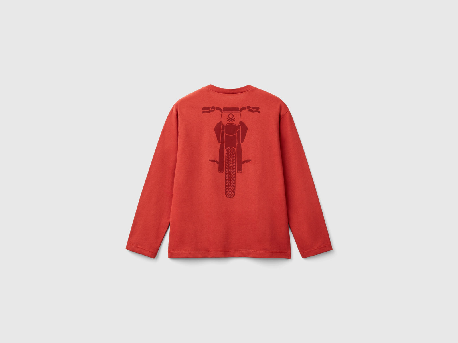 T-shirt in caldo cotone con stampa davanti e dietro da bambino rosso mattone 2 | Benetton Outlet