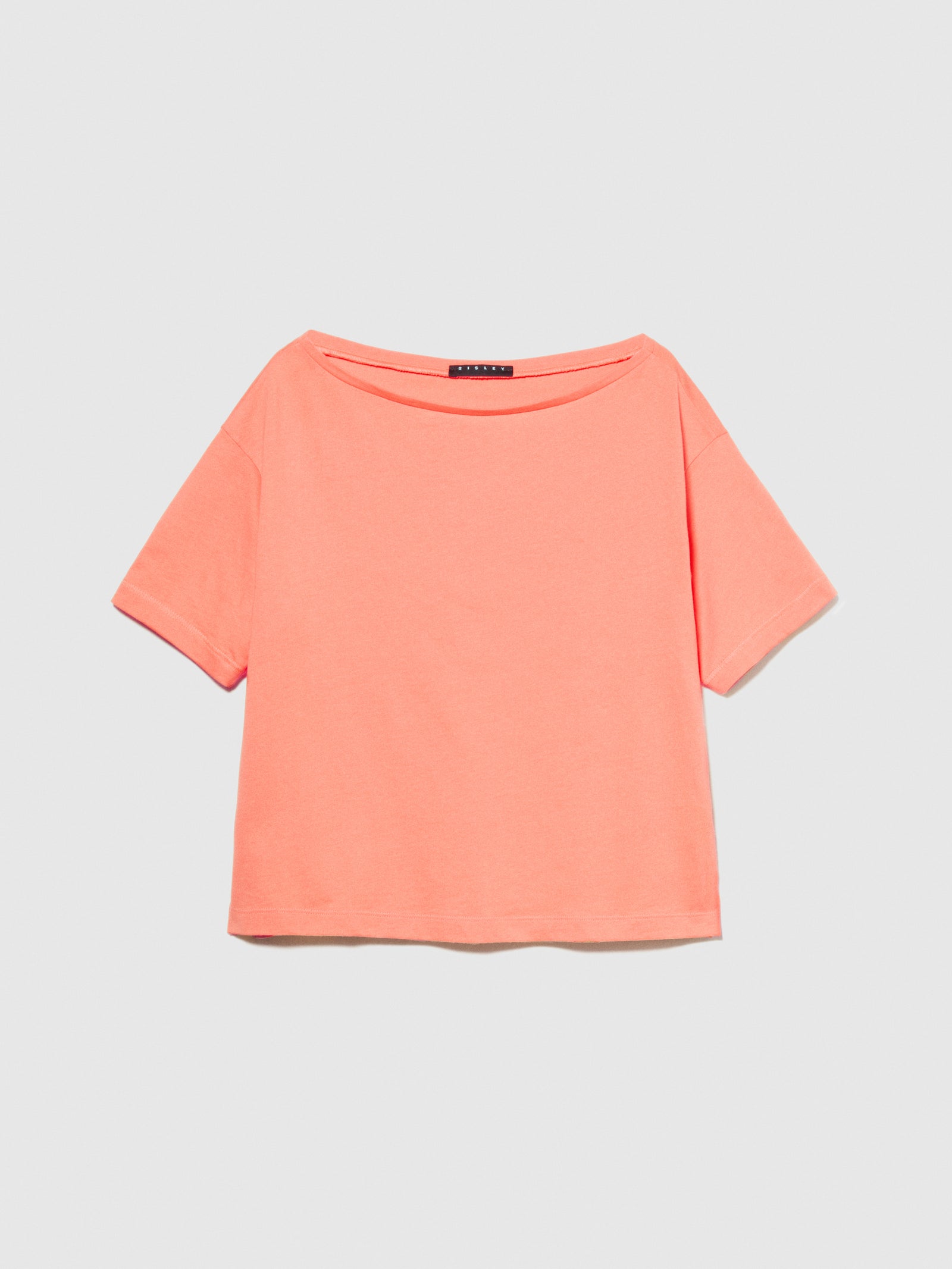 T-shirt con scollo a barca da donna corallo | Sisley Outlet