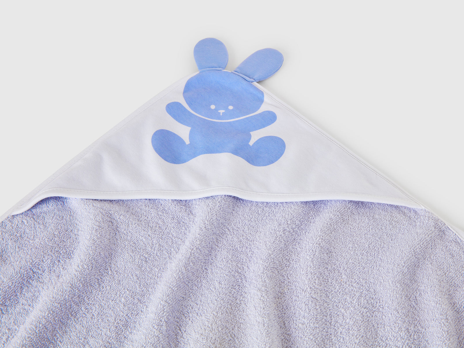Accappatoio quadrato in spugna di cotone da neonato celeste 3 | Benetton Outlet
