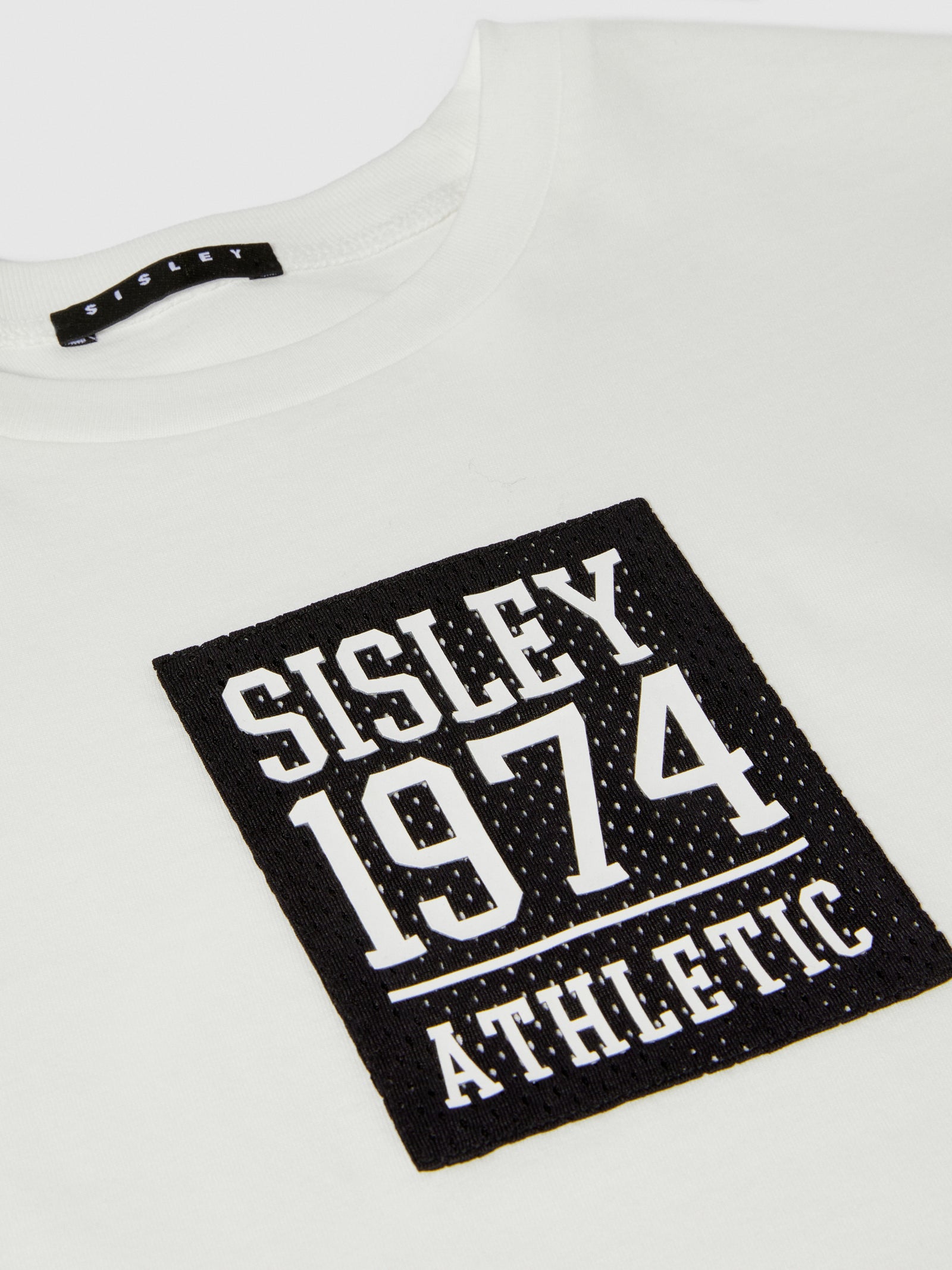T-shirt con inserto a contrasto da bambino bianco 2 | Sisley young Outlet
