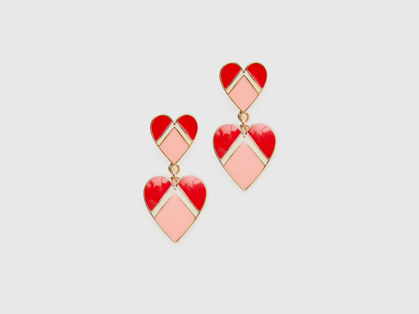 Orecchini con pendente cuore da donna rosa 2 | Benetton Outlet