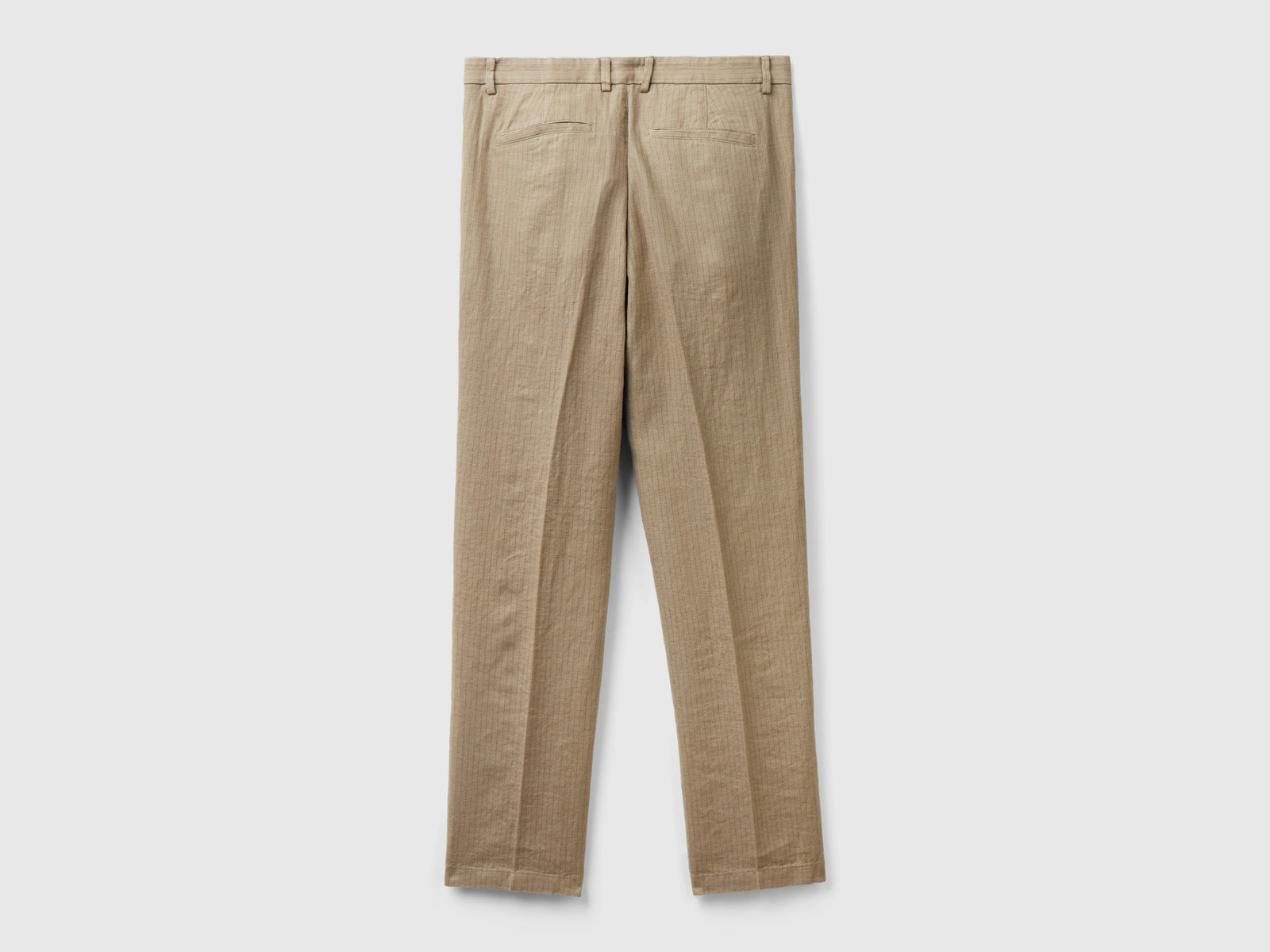 Chino rigati in misto lino da uomo beige 2 | Benetton Outlet