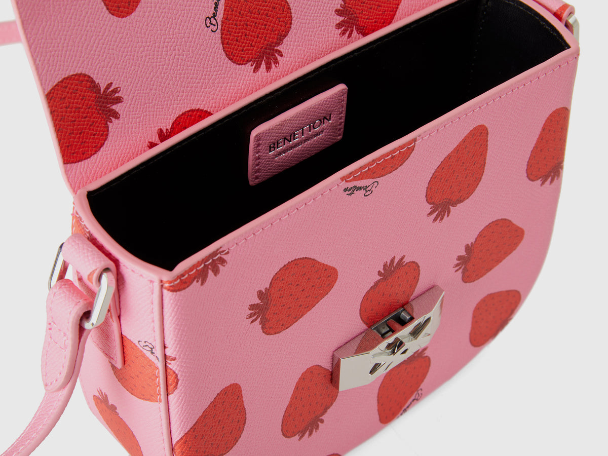 Borsa rosa con stampa fragole