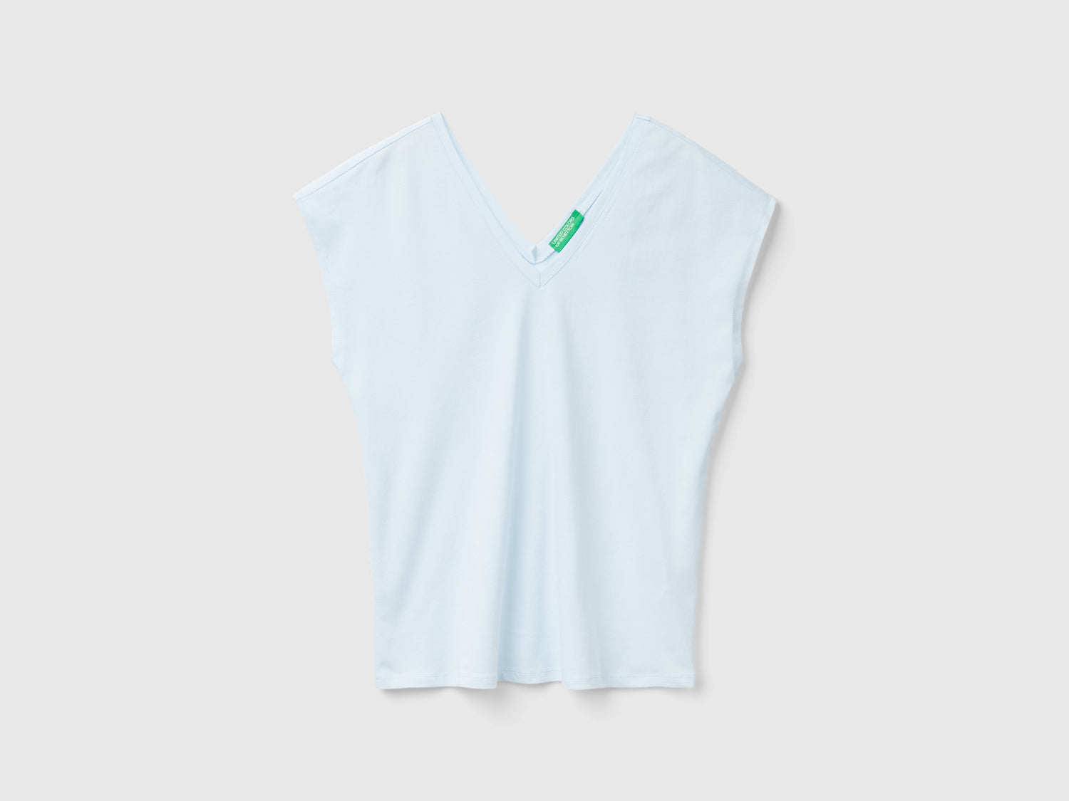 Maglietta con manica kimono da donna celeste | Benetton Outlet