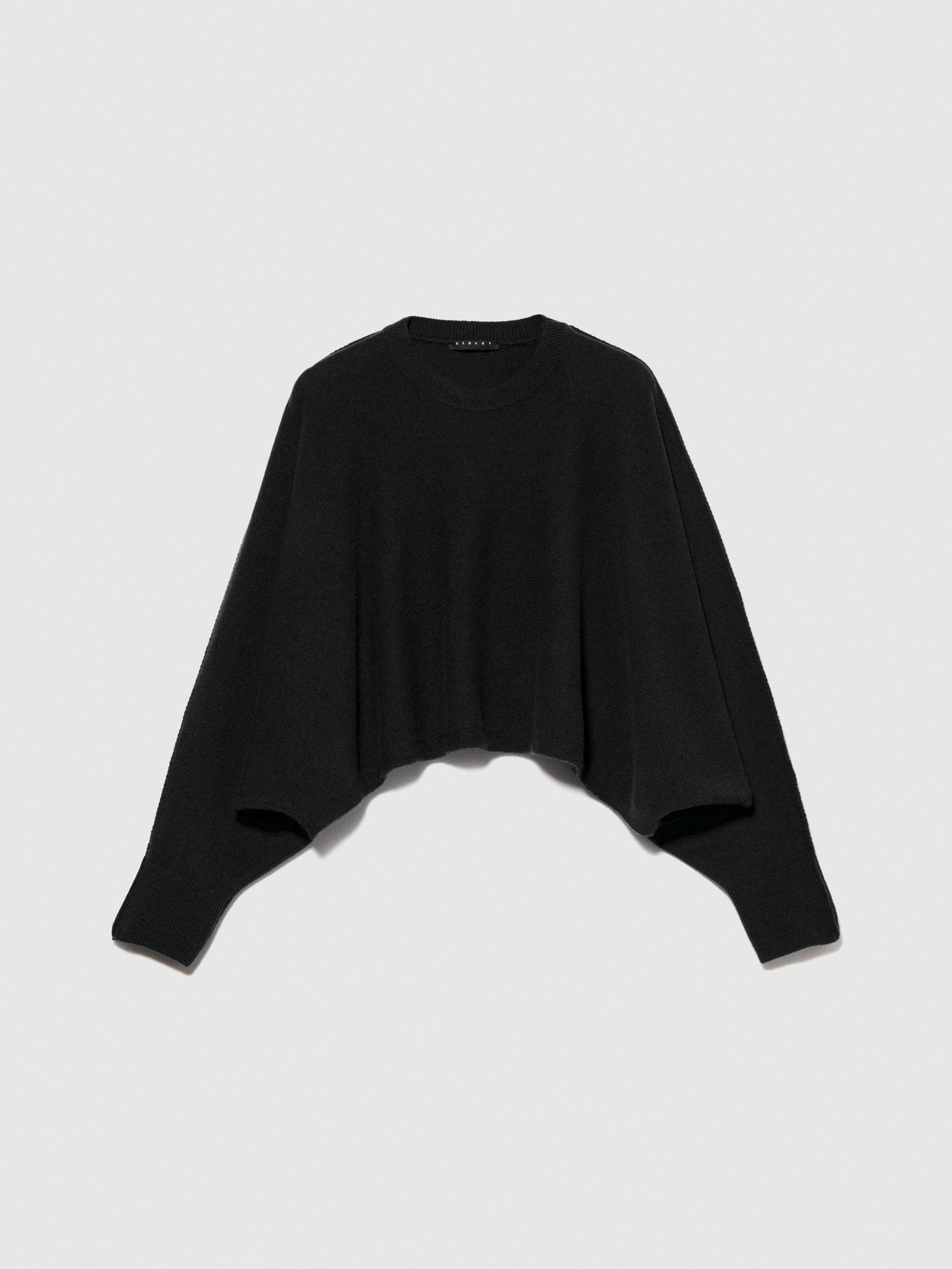 Maglia cropped da donna nero | Sisley Outlet